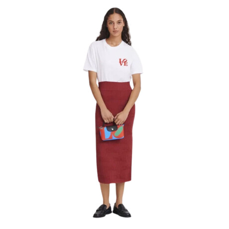 Longchamp - Pochette Pliage X Robert Indiana blanche Rojo
