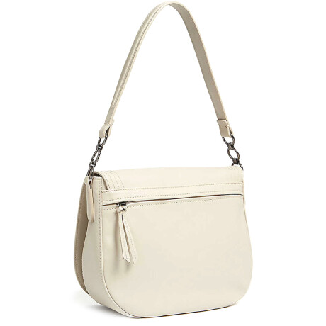 Longchamp -Cartera con solapa de cuero flexible, Cavalcade Beige