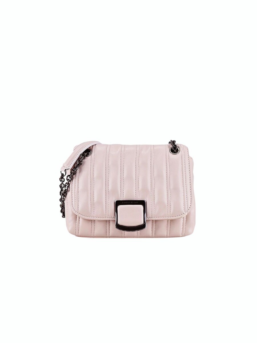 Longchamp -Cartera de cuero con solapa, Brioche 