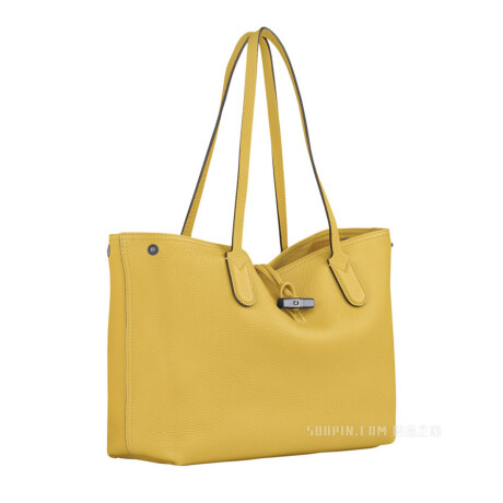 Longchamp -Cartera de cuero flexible, Roseau Essential Mostaza