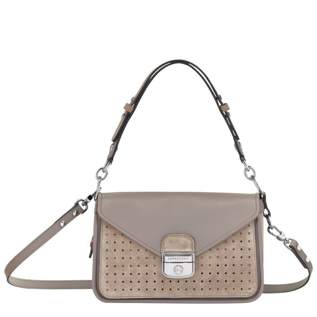 Longchamp -Cartera en material textil con solapa, Mademoiselle 