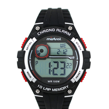Reloj Mistral Deportivo Silicona Negro 0