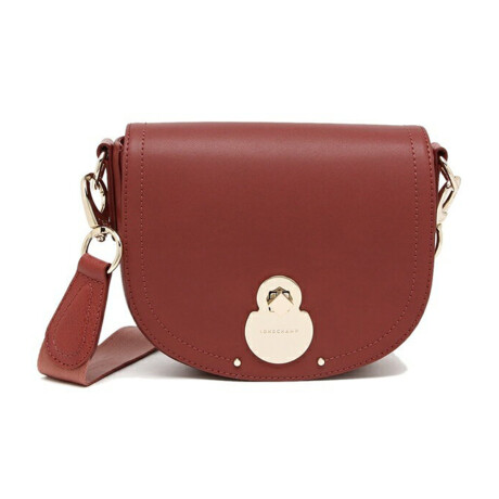 Longchamp -Cartera de cuero con solapa, Cavalcade Terracota