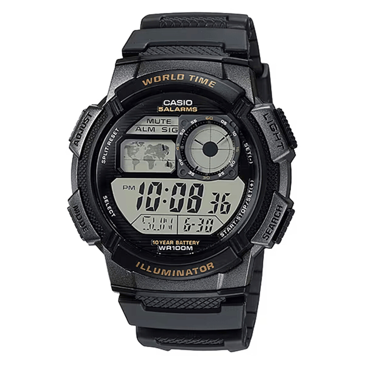 RELOJ CASIO DEPORTIVO DIGITAL RESINA NEGRO 