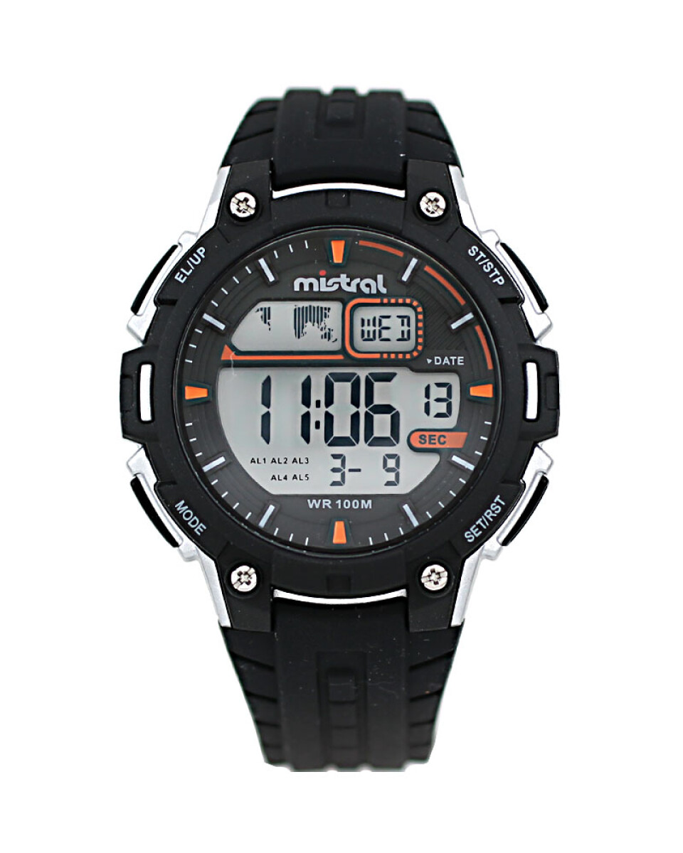 Reloj Mistral Deportivo Silicona Negro 