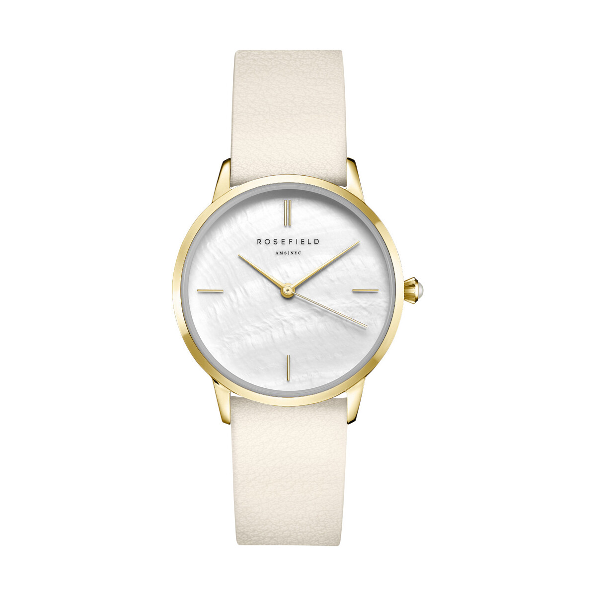 Reloj Rosefield Clasico Cuero Blanco 