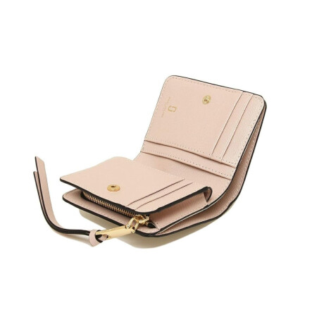 Billetera de cuero compacta, Marc Jacobs Beige