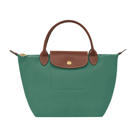 Longchamp -Cartera Longchamp plegable de nylon con cierre y asa corta, Le pliage M Verde
