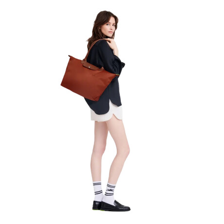 Longchamp -Cartera Longchamp plegable de nylon con cierre y asa larga, Le pliage M 0