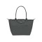 Longchamp -Cartera Longchamp plegable de nylon con cierre y asa larga, Le pliage M Gris